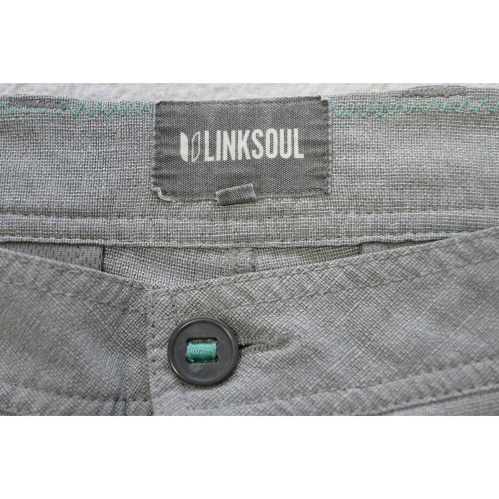 LinkSoul Hybrid Golf Shorts Gray Wicking Flat Performance Athletic Mens Size 35 - Picture 5 of 9